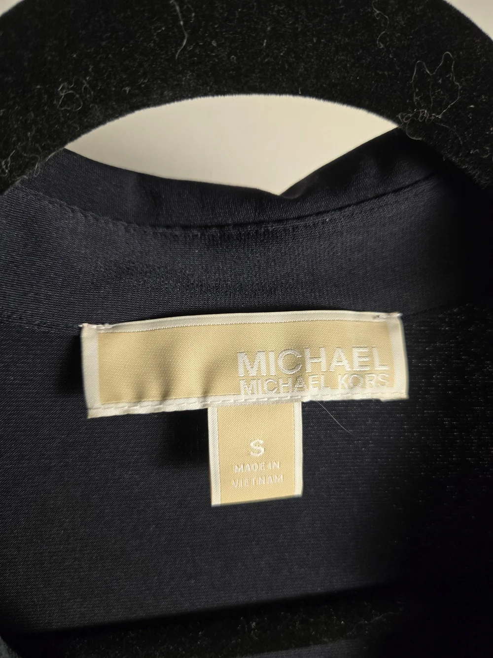 Michael Kors Navy Shirt Dress with Gold Lace-Up Detail